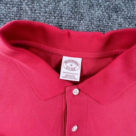 Brooks Brothers Polo Shirt Short Sleeve Red Medium Performance Polo Cotton - Picture 5 of 9